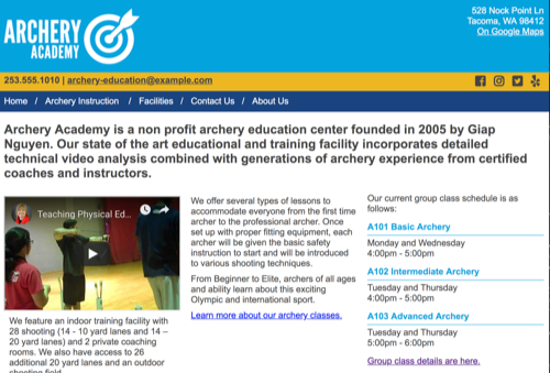 Screenshot of Archery Academy project